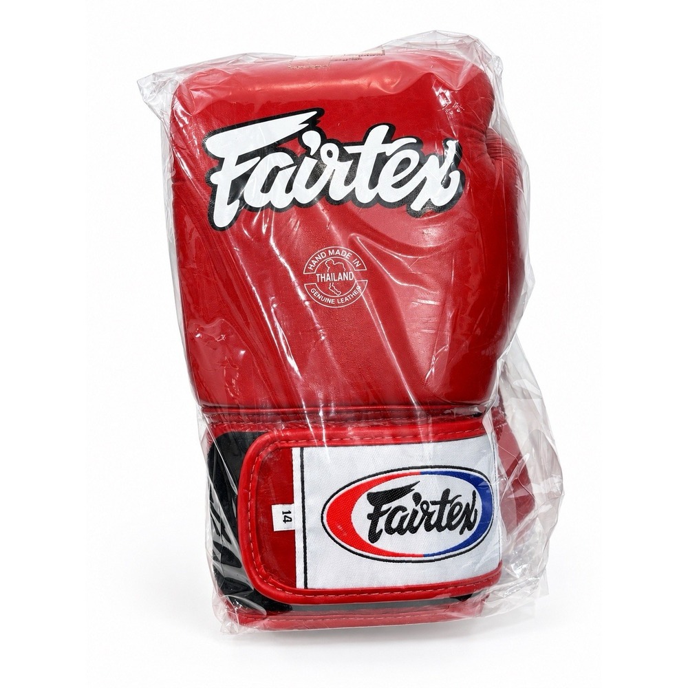 Fairtex BGV1 Muay Thai Boxing Gloves 14 oz Red Genuine Leather Pair